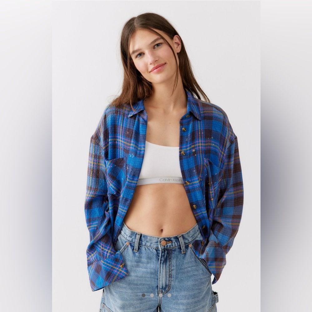 URBAN OUTFITTERS x BDG Karl Bleached Plaid Button-Down Shirt